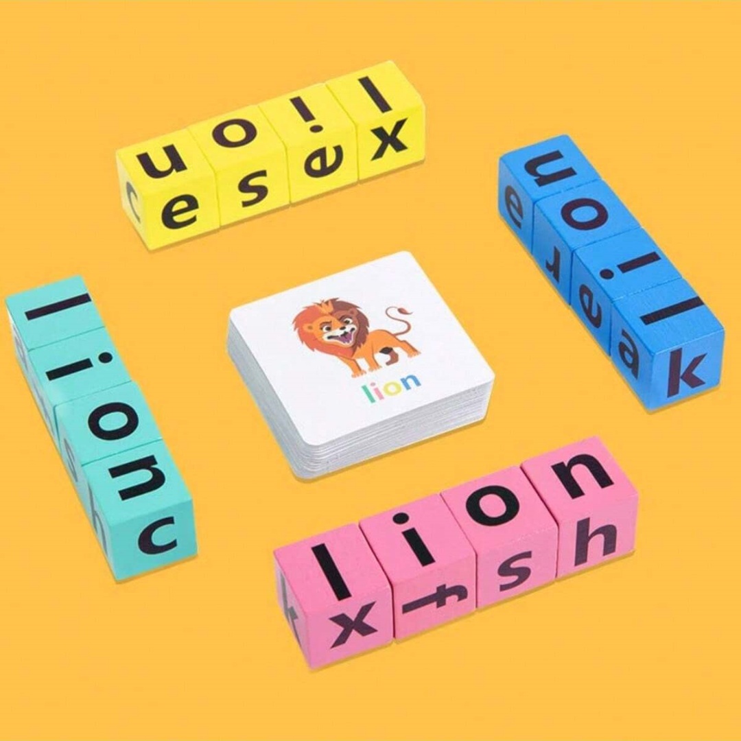 Board Game History - Alphabet-Rechtschreibbrettspiel für Kinder, 16 Buchstabenblöcke +