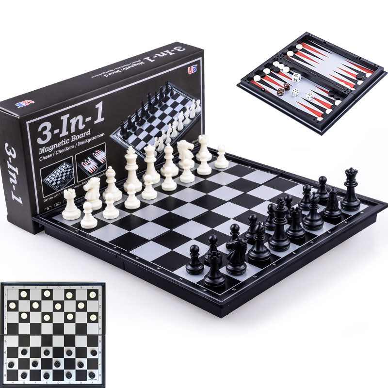 Magnetic Travel Chess - Faltbares magnetisches Schach, 25 cm, Dame,