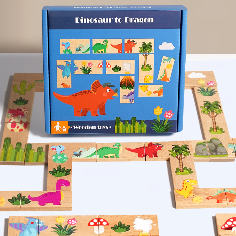 Board Game For Kids - Kinder Holzpuzzles Cartoon Tiermuster Montessori Lernspielzeug