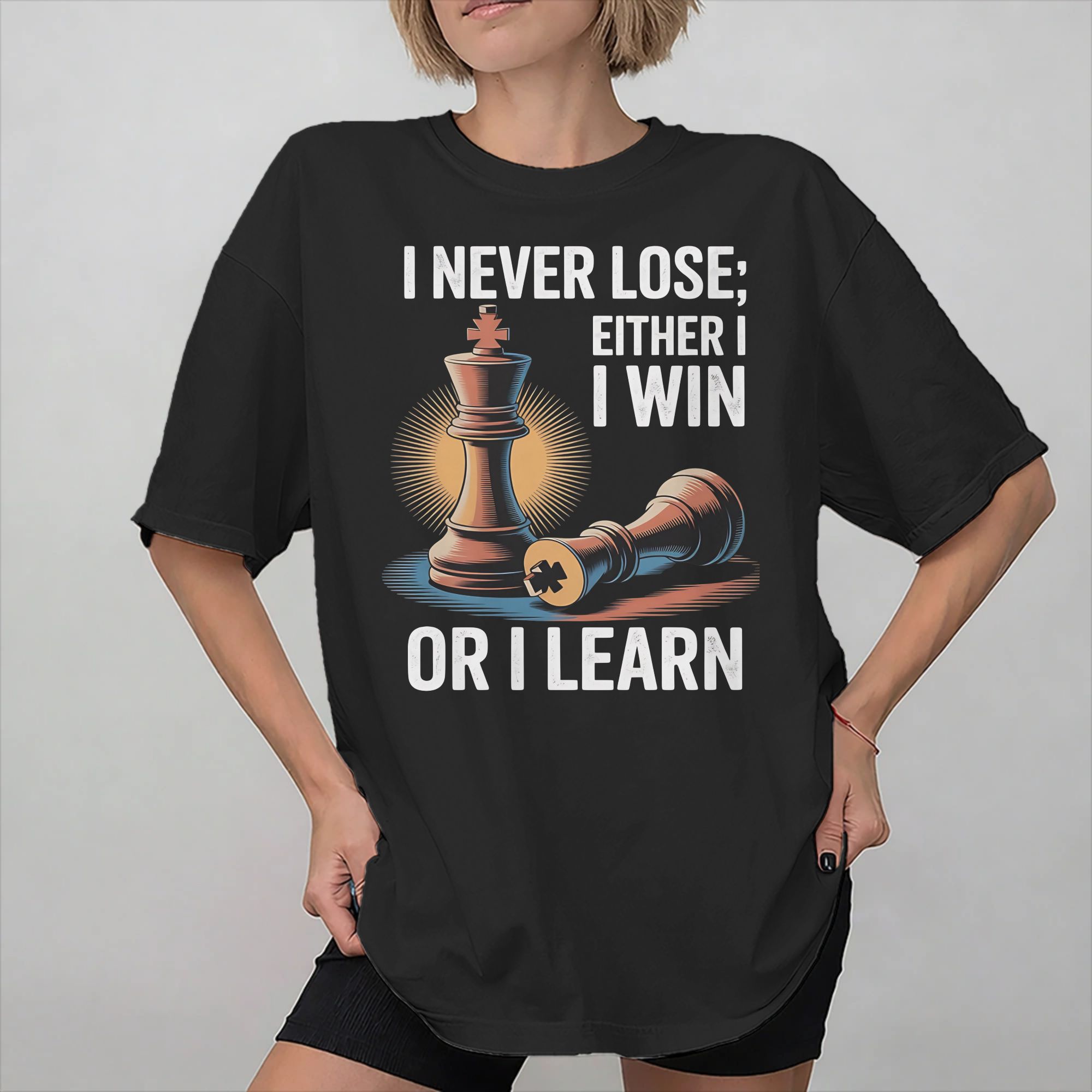Board Game Or Boardgame - Schachspieler-Brettspiel „I Never Lose Either Win