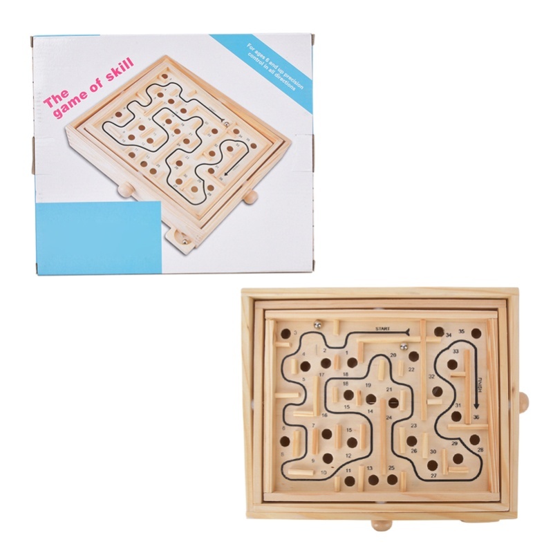 Board Game For Kids - Erwachsenes Kind Holz pädagogisches Labyrinth Gehirntraining