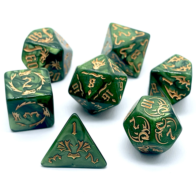 7-teiliges grünes Acryl-Würfel – Board Game Pandemic Bewertung und Preis