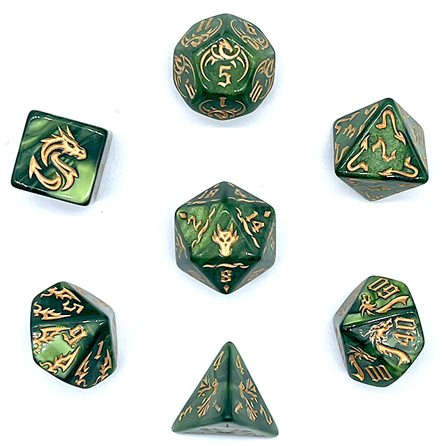 7-teiliges grünes Acryl-Würfel – Board Game Pandemic Bewertung und Preis